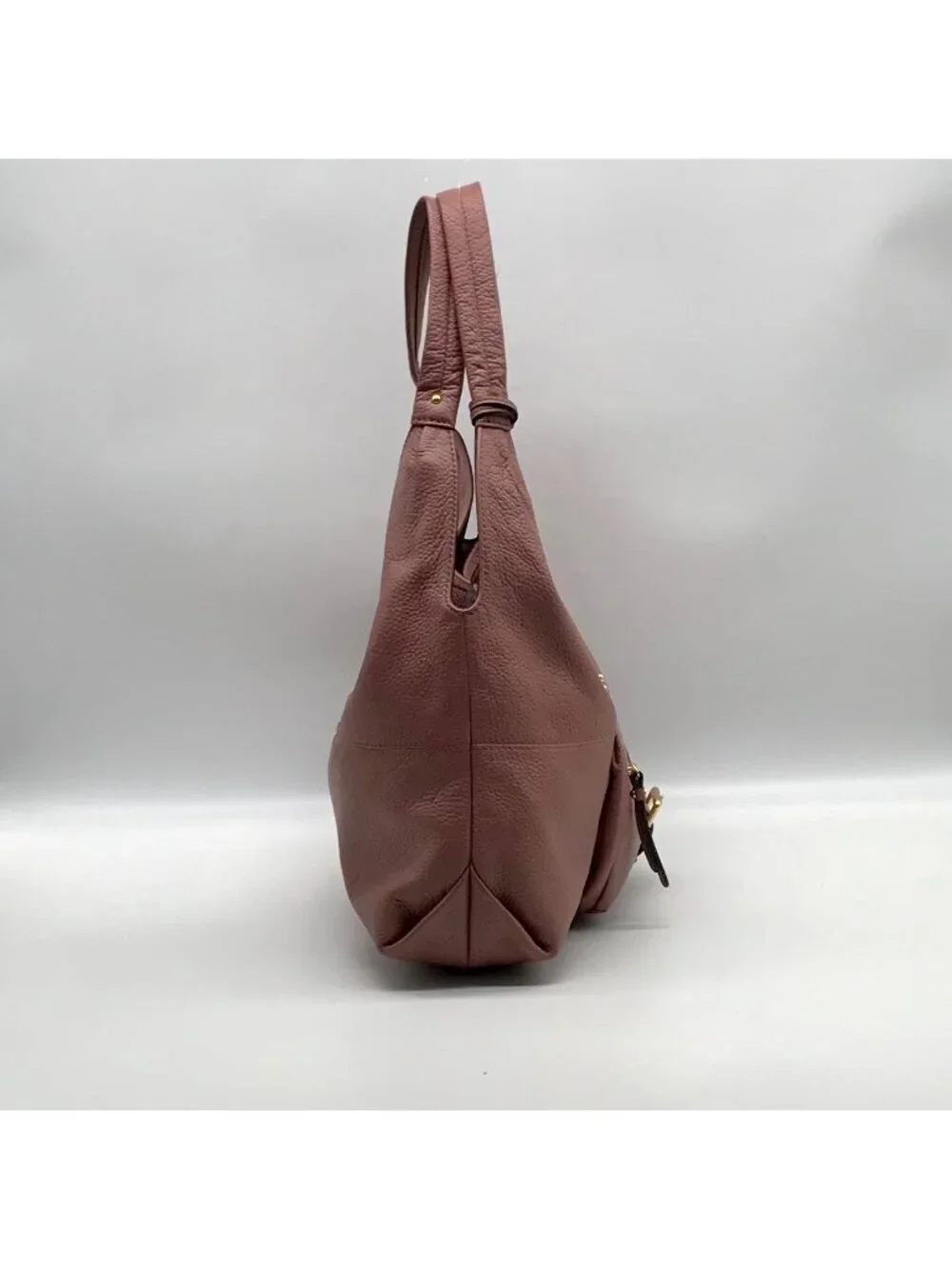 Michael Kors Mauve Pebbled Leather Austin Hobo Bag